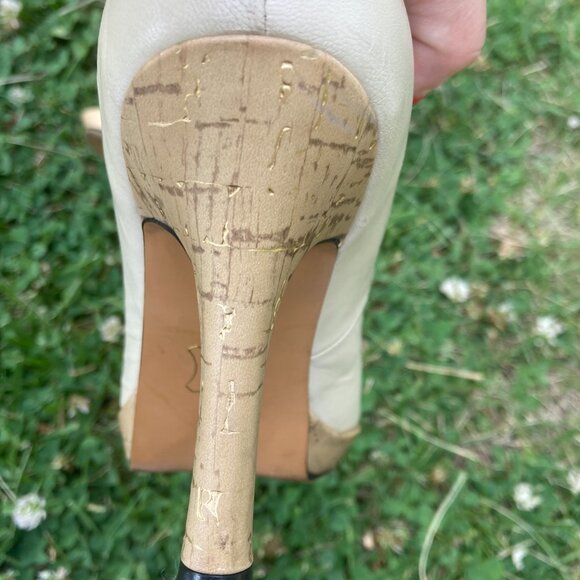 Open Toe Platform Pump, Women's Size 2.5, Cream - Picture 7 of 7